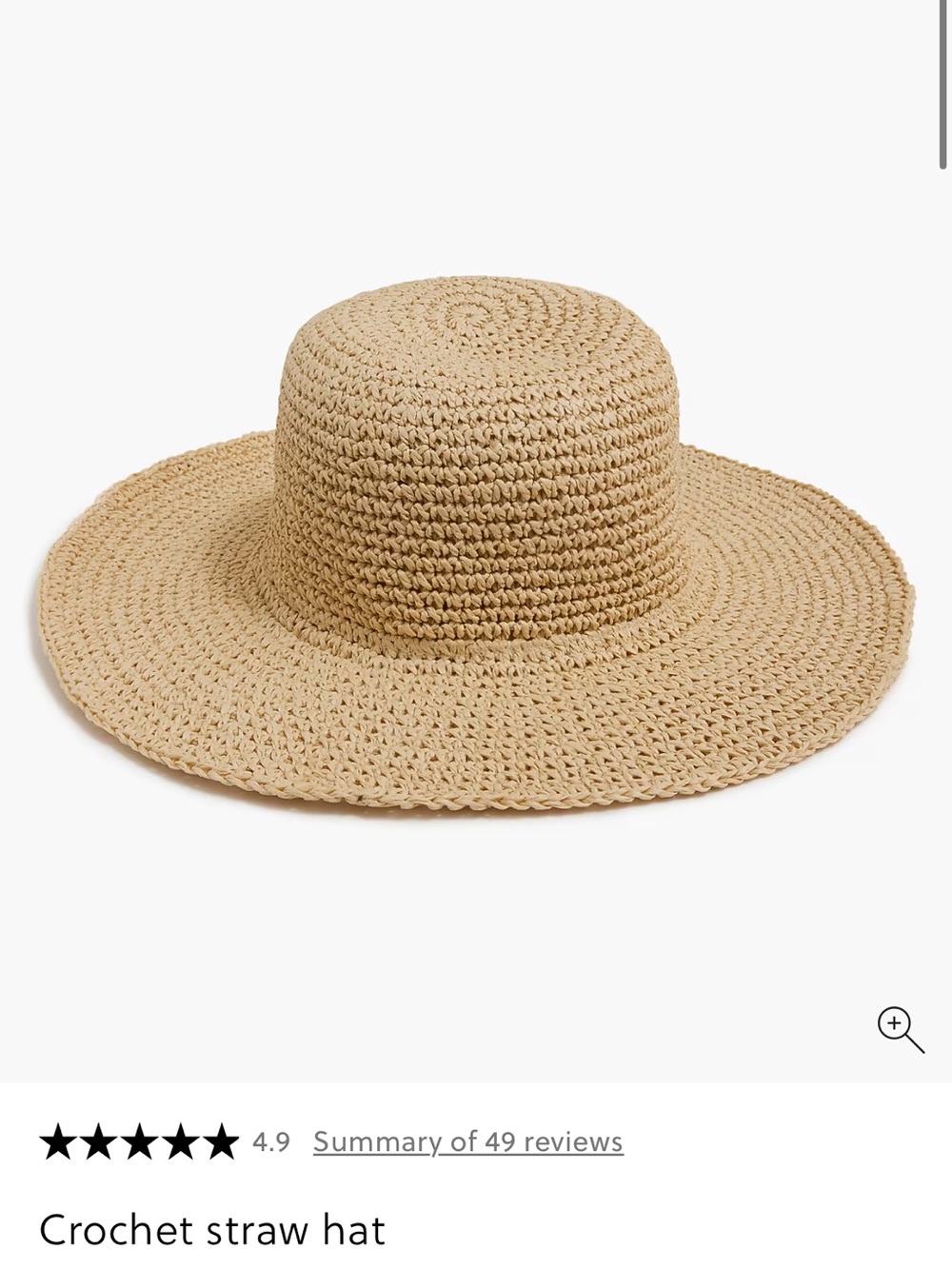J. Crew Crochet Straw Sun Hat in Natural
